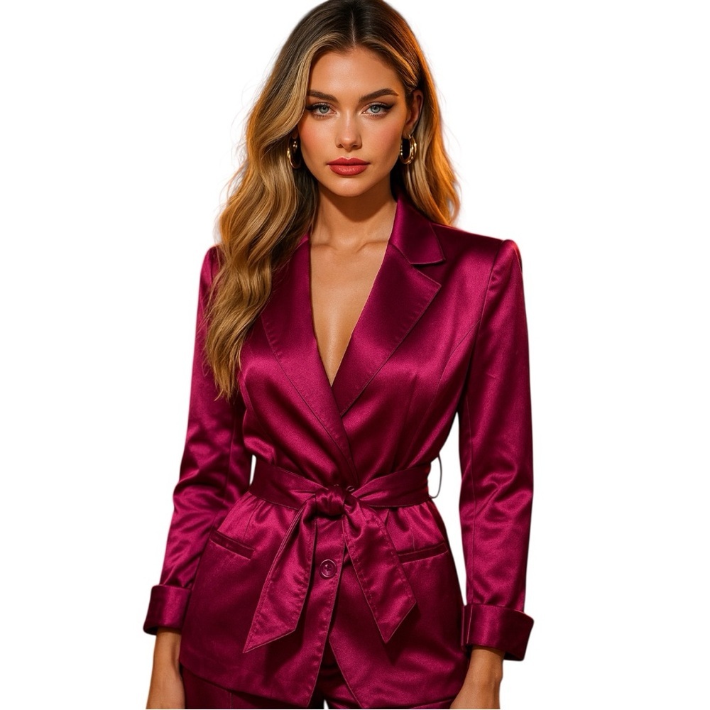 Express Satin purple/ hot pink Blazer